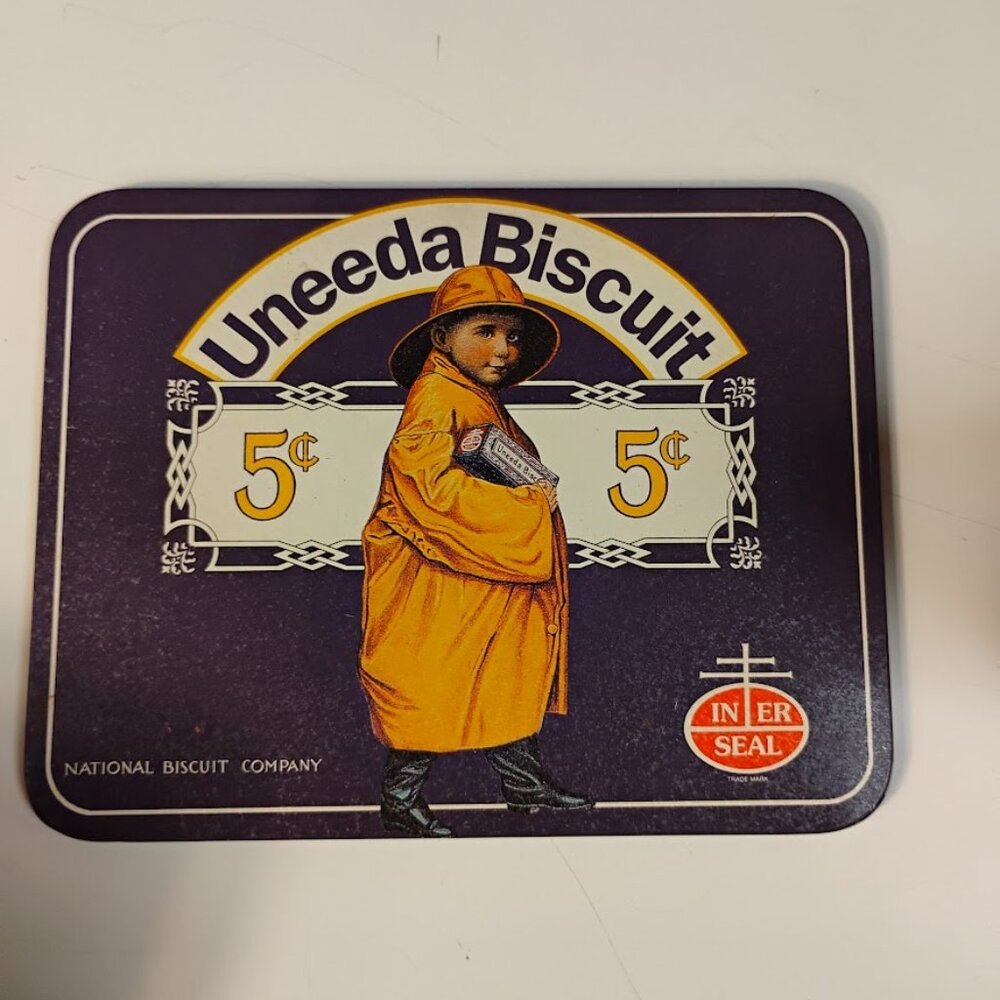 Uneeda Biscuit 5¢ Vintage-Style Advertising Plaque – Retro Kitchen Wall Decor